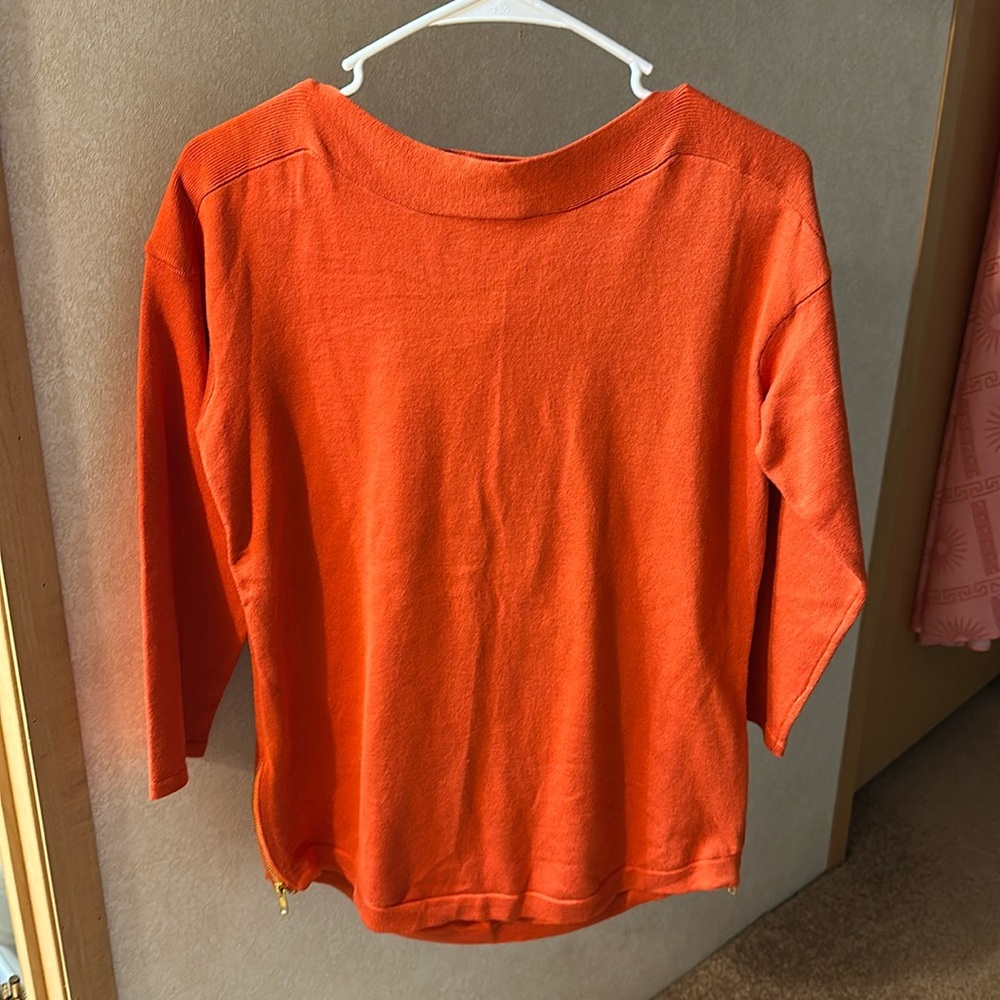 Carolyn Taylor Vibrant Orange Knit Top